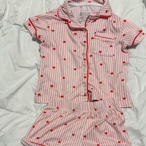 Tahari Pink and Red Striped Kids Pajama Set